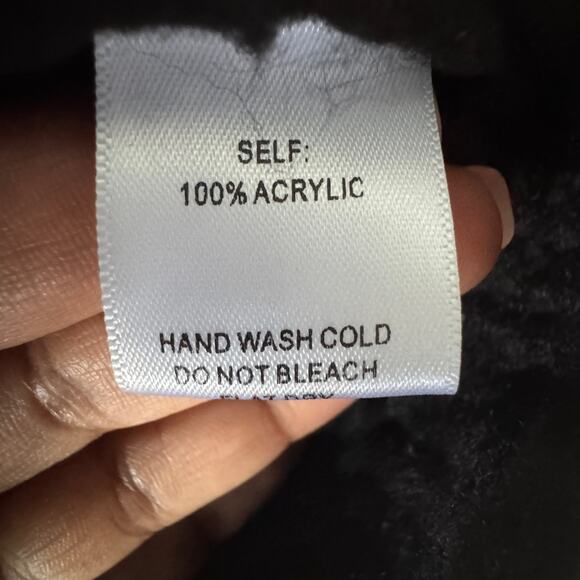 Flat White Anthropologie Sweater Womens Medium Black Bobble One‎ Shoulder Chunky - Picture 4 of 6